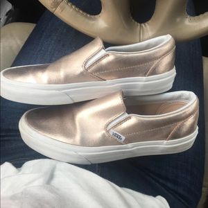 Metallics rose gold Vans size 7 like new!!